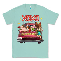 Seafoam valentine's day truck farm animals cupid xoxo Classic Tee - FaDigitalArtStudio