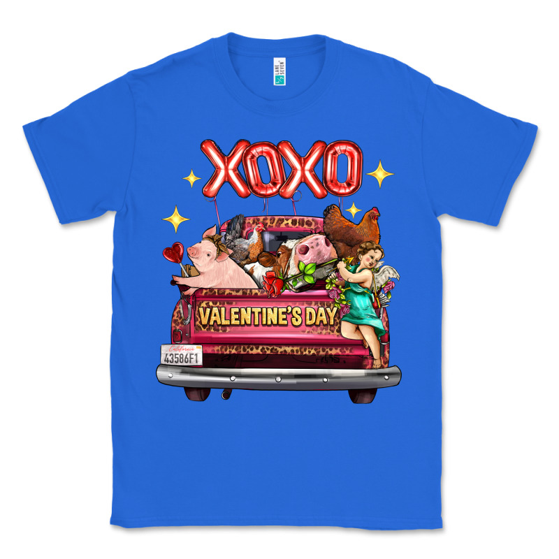 Valentine's Day Truck Farm Animals Cupid Xoxo Classic Tee by FaDigitalArtStudio | Teevron