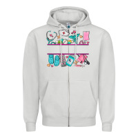 Dove Grey nurse elements with costom name Zipper Hoodie - AdoDesignShop