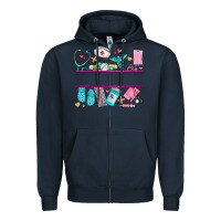 Navy nurse elements with costom name Zipper Hoodie - AdoDesignShop