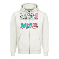 Oatmeal Heather nurse elements with costom name Zipper Hoodie - AdoDesignShop