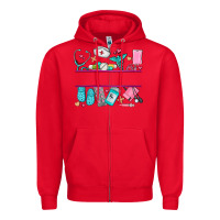 Red nurse elements with costom name Zipper Hoodie - AdoDesignShop