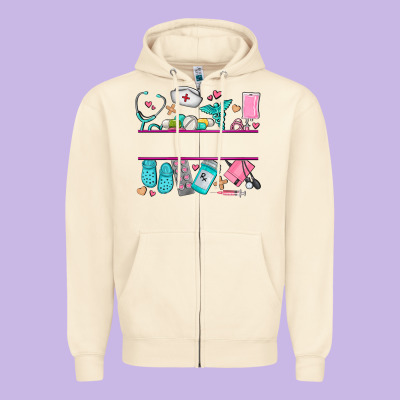 Nurse Elements With Costom Name Zipper Hoodie Designed By Adodesignshop