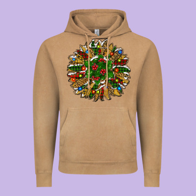 Vintage Hoodie Leopard Christmas Sunflower