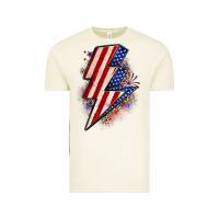 Vintage Arctic leopard american flag lightning bolt Vintage Tee - Zillion Design Studio