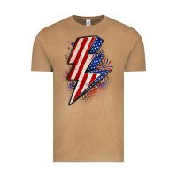 Vintage Camel leopard american flag lightning bolt Vintage Tee - Zillion Design Studio