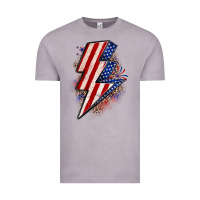 Vintage Zinc leopard american flag lightning bolt Vintage Tee - Zillion Design Studio