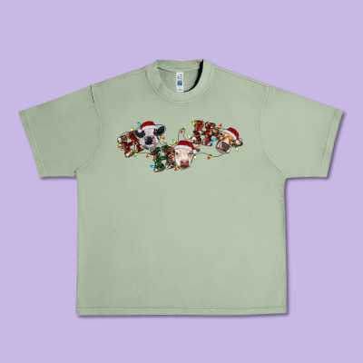 Hohoho Christmas Cows Urban Heavy Tee Designed By Ranaportraitstore