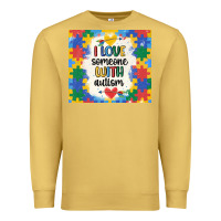 Antique Gold ı love someone with autism Premium Sweatshirt - MaliasSmallBusiness
