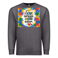 Charcoal Heather ı love someone with autism Premium Sweatshirt - MaliasSmallBusiness