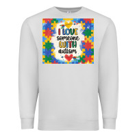 Dove Grey ı love someone with autism Premium Sweatshirt - MaliasSmallBusiness