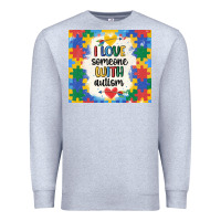 Heather Grey ı love someone with autism Premium Sweatshirt - MaliasSmallBusiness