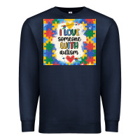 Navy ı love someone with autism Premium Sweatshirt - MaliasSmallBusiness