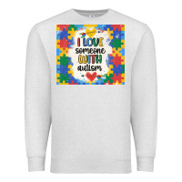 Oatmeal Heather ı love someone with autism Premium Sweatshirt - MaliasSmallBusiness
