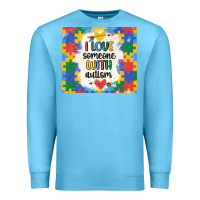 Ocean Blue ı love someone with autism Premium Sweatshirt - MaliasSmallBusiness