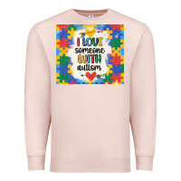 Pale Pink ı love someone with autism Premium Sweatshirt - MaliasSmallBusiness