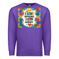 Purple ı love someone with autism Premium Sweatshirt - MaliasSmallBusiness