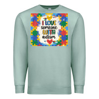 Seafoam ı love someone with autism Premium Sweatshirt - MaliasSmallBusiness
