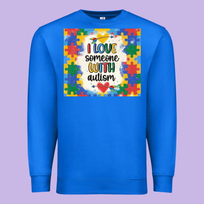 ı Love Someone With Autism Premium Sweatshirt Designed By Maliassmallbusiness