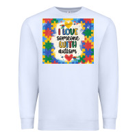 White ı love someone with autism Premium Sweatshirt - MaliasSmallBusiness