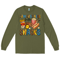Army Green i am just here for the snacks Long Sleeve Tee - AdoDesignShop