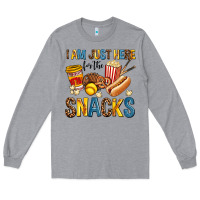 Heather Grey i am just here for the snacks Long Sleeve Tee - AdoDesignShop
