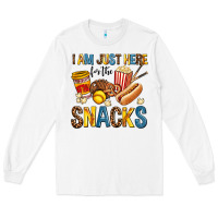White i am just here for the snacks Long Sleeve Tee - AdoDesignShop