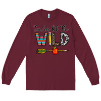 Burgundy teacher of the wild Long Sleeve Tee - CowhideDigitalArt