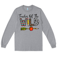 Heather Grey teacher of the wild Long Sleeve Tee - CowhideDigitalArt
