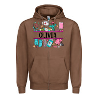 Chestnut nurse elements with costom name Zipper Hoodie - AdoDesignShop