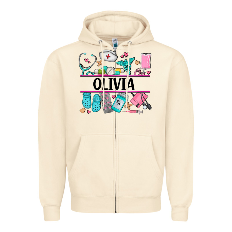 Nurse Elements With Costom Name Zipper Hoodie by AdoDesignShop | Teevron