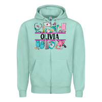Seafoam nurse elements with costom name Zipper Hoodie - AdoDesignShop
