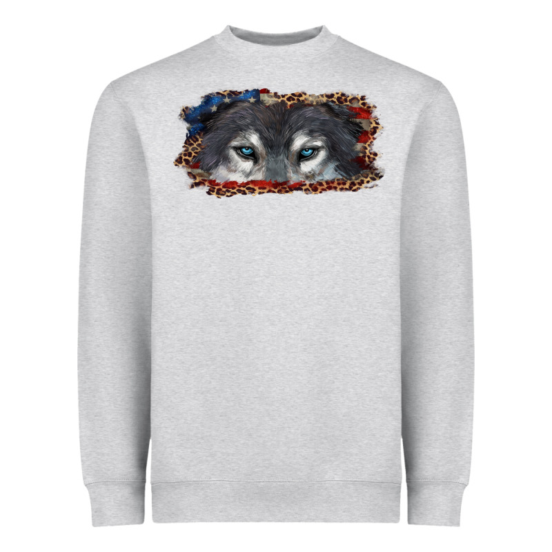 Wolf Eyes American Flag Heavyweight Sweatshirt by RanaPortraitStore | Teevron