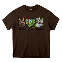 Chocolate Brown peace love koala Heavy Core Tee - LillyAllenDesigns