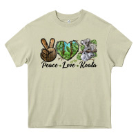 Mossy peace love koala Heavy Core Tee - LillyAllenDesigns