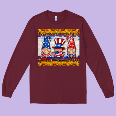 Usa Gnome Long Sleeve Tee Designed By Hra Design Shop