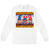 White usa gnome Long Sleeve Tee - HRA Design Shop
