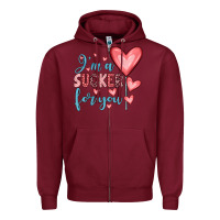 Burgundy i'm a sucker for you Zipper Hoodie - JahusDesignShop