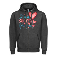 Charcoal Heather i'm a sucker for you Zipper Hoodie - JahusDesignShop