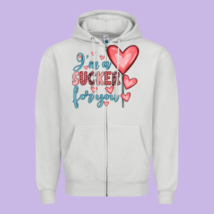 I'm A Sucker For You Zipper Hoodie Designed By Jahusdesignshop