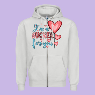 I'm A Sucker For You Zipper Hoodie Designed By Jahusdesignshop