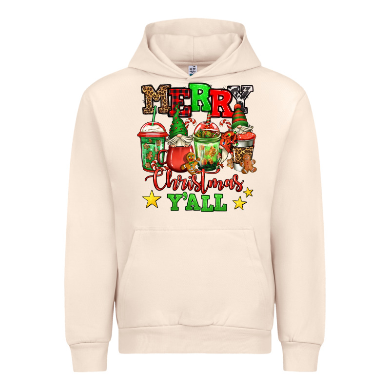 Merry Christmas Y'all Gnome Coffee Urban Hoodie by Jasminsmagicworld | Teevron