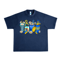 Navy down syndrome coffee cups Urban Heavy Tee - Zillion Design Studio