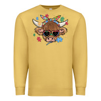 Antique Gold autism awareness cow Premium Sweatshirt - MaliasSmallBusiness
