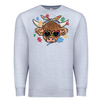 Heather Grey autism awareness cow Premium Sweatshirt - MaliasSmallBusiness