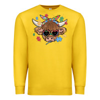 Lemon autism awareness cow Premium Sweatshirt - MaliasSmallBusiness