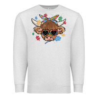 Oatmeal Heather autism awareness cow Premium Sweatshirt - MaliasSmallBusiness
