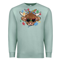 Seafoam autism awareness cow Premium Sweatshirt - MaliasSmallBusiness