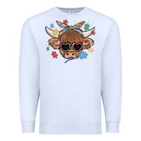 White autism awareness cow Premium Sweatshirt - MaliasSmallBusiness