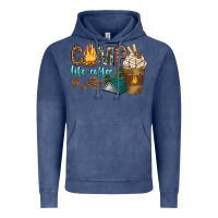 Vintage Denim camp life coffee with coffee cup Vintage Hoodie - texasbilliewilder